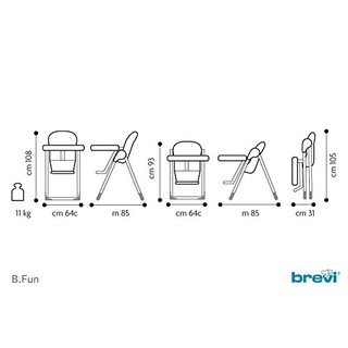 GHẾ ĂN CÓ ĐỒ CHƠI BREVI B FUN BRE279