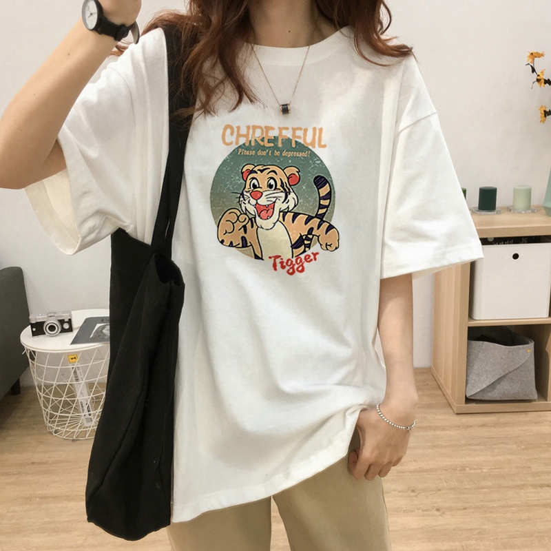 NRVP Áo Thun 100% Cotton Dáng Rộng Cổ Tròn Thời Trang 2022 Cho Nữ