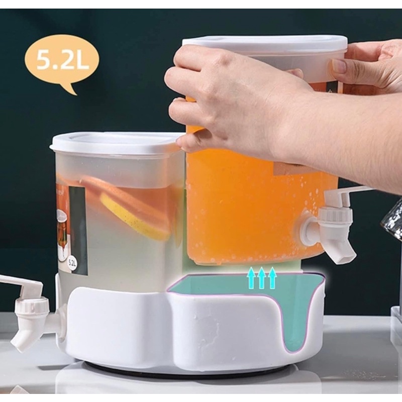 Bình đựng nước 3 ngăn xoay tròn 360 độ kèm vòi tiện dụng- Kanta store