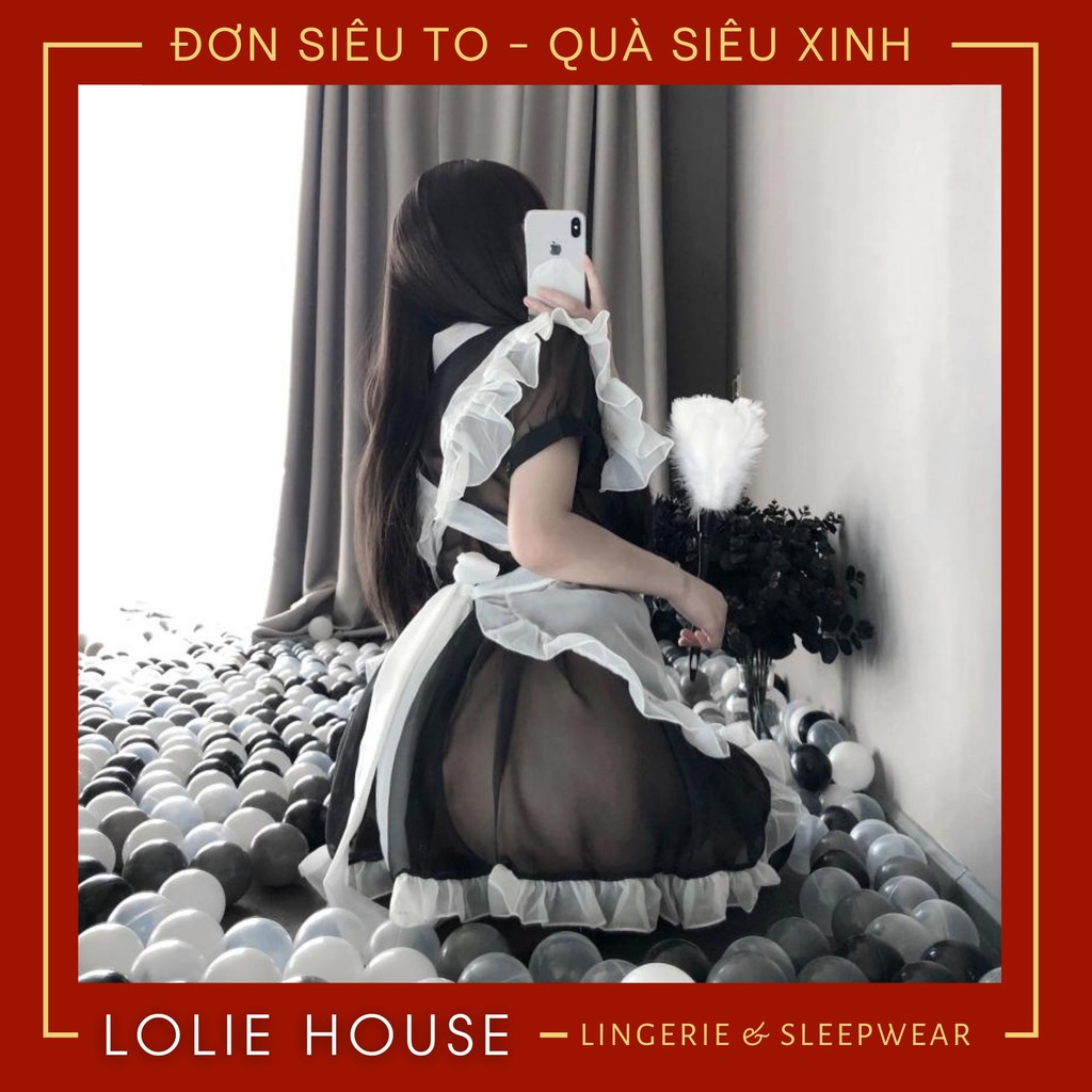 Cosplay hầu gái sexy lolita - Váy đầm ngủ cosplay hầu gái sexy bằng ren voan dành cho nữ LOLIE HOUSE - CP27 | BigBuy360 - bigbuy360.vn