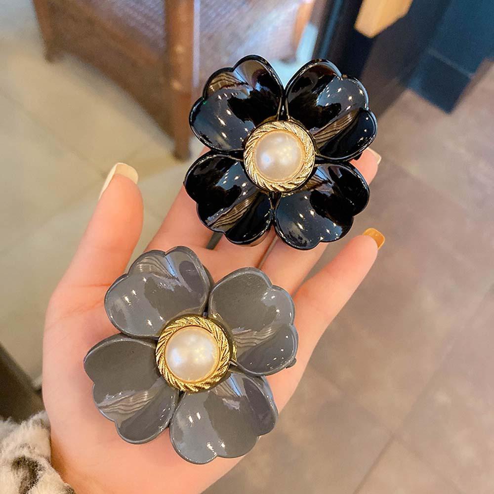 Kẹp Tóc Càng Cua Đính Hoa Bằng Nhựa Resin Phong Cách Hàn Quốc WMES15H