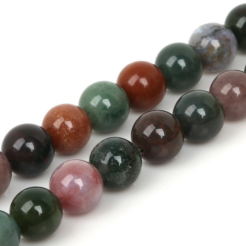 Chuỗi hạt đá mã não tròn lỗ xỏ lớn 16 "4 6 8 10mm dành cho làm trang sức
