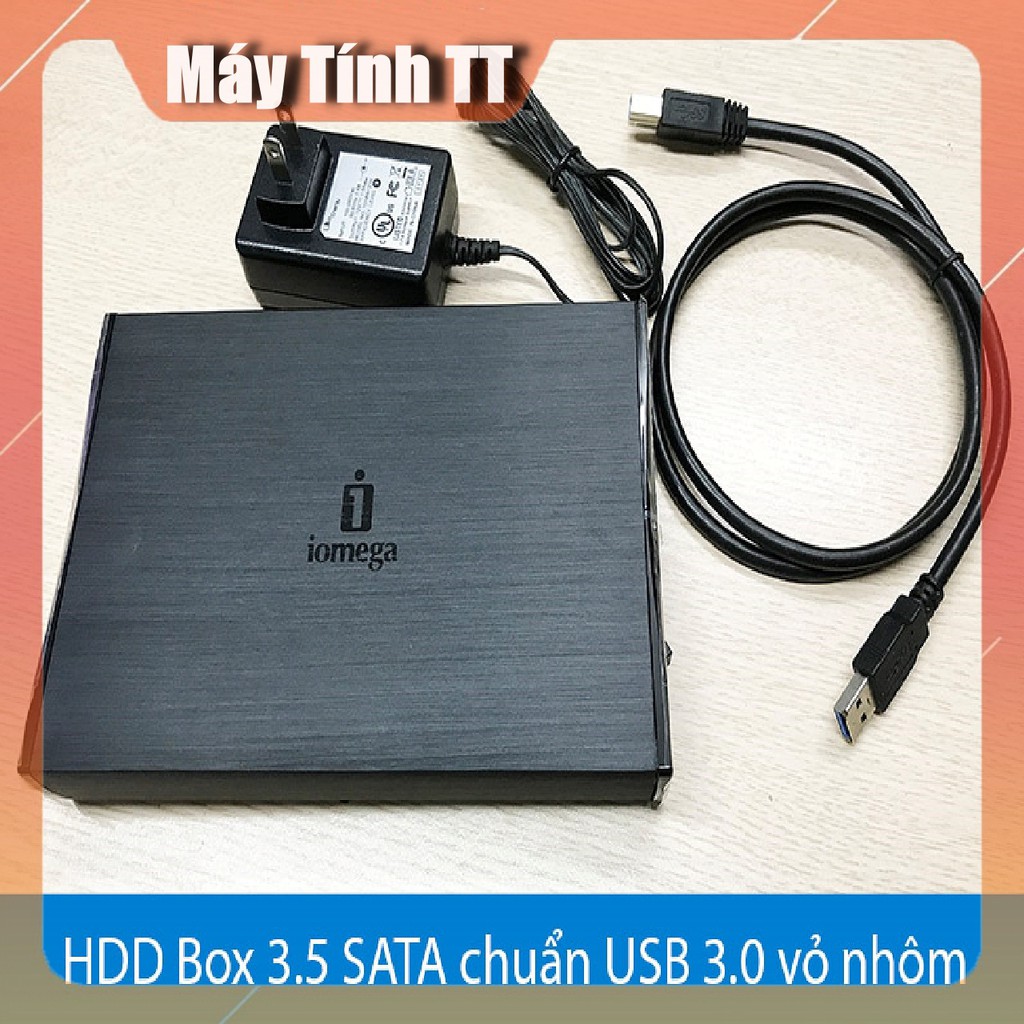 HDD Box 3.5  Inch SATA CHUẨN USB  3.0 vỏ nhôm IOMEGA- Hỗ trợ ổ cứng 4Tb - Biến Ổ Cứng Máy Tính Bàn Thành Ổ Cứng Di Động