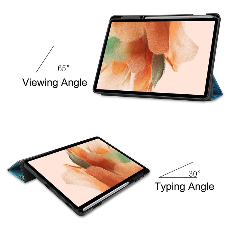 Bao Da Máy Tính Bảng Mềm Có Ngăn Đựng Bút Tiện Dụng Cho Samsung Galaxy Tab S7 Fe Sm-T730 T735 T736 12.4 Inch