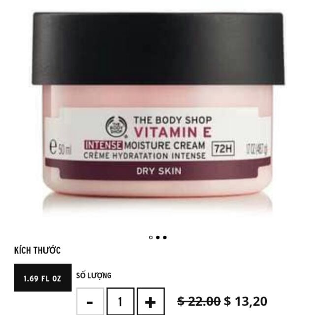 The Body Shop - kem dưỡng ẩm Vitamin E Moisture Cream