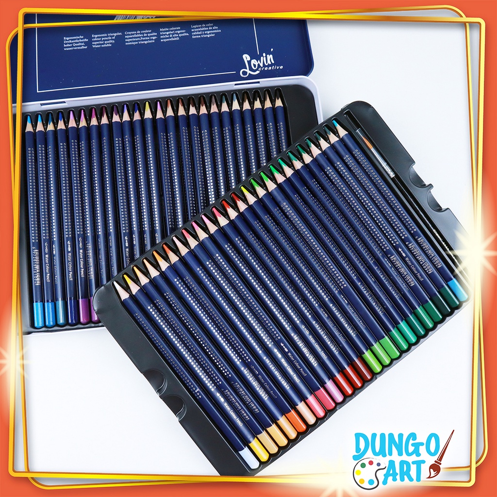Chì Màu Nước Siêu Cao Cấp Mới 24/36/48/72 Màu Hộp Thiếc