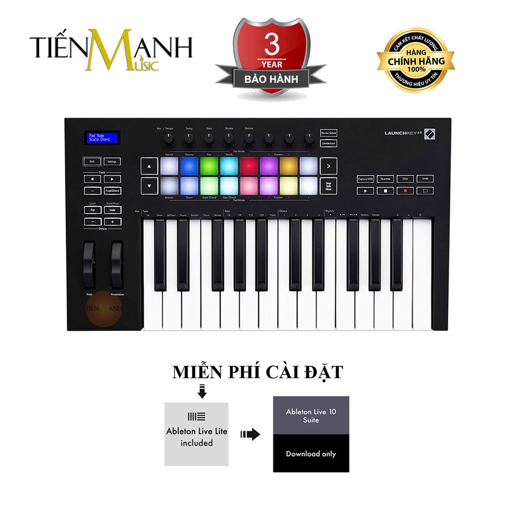 Novation Launchkey 25 MK3 Bàn phím sáng tác - Sản xuất âm nhạc Producer Keyboard Controller