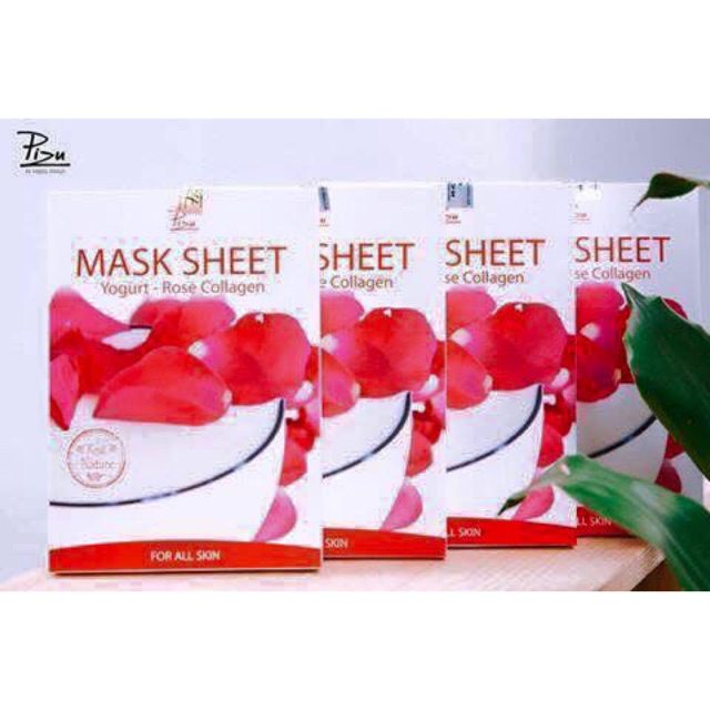 Mask sheet (Mặt nạ sữa chua hoa hồng) Pizu