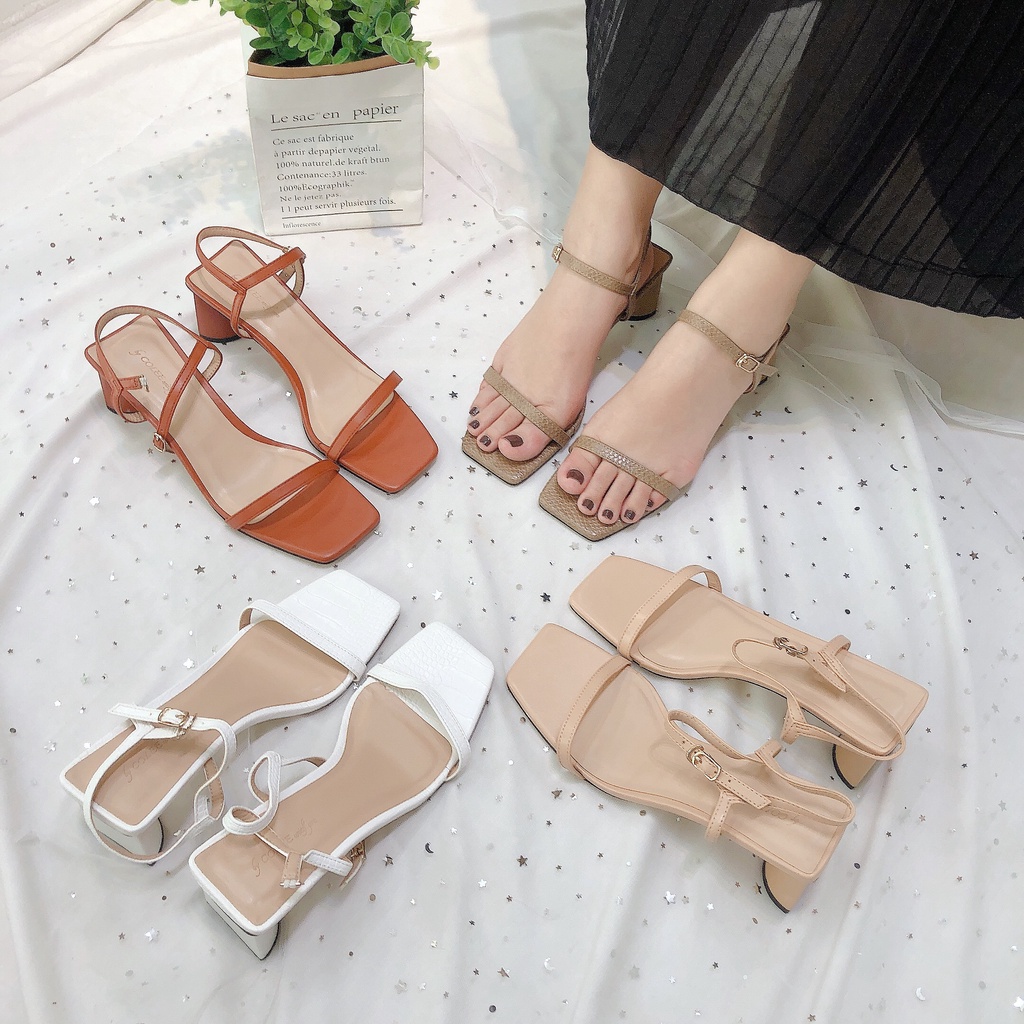 GIÀY SANDAL CAO GÓT QUAI MẢNH GÓT KHUYẾT ĐẸP LẠ 6CM HÀNG VNXK