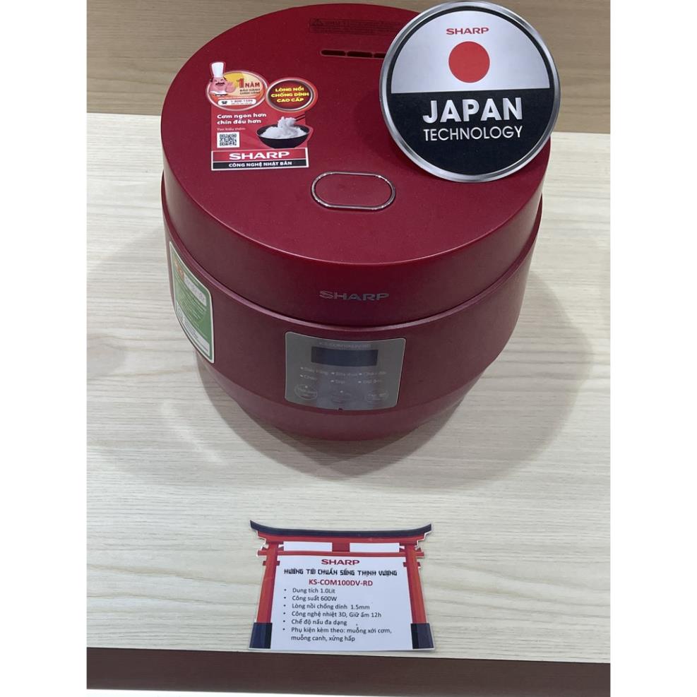 Nồi cơm mini điện tử Sharp KS-COM100DV-RD/WH 1 Lít - HÀNG CHÍNH HÃNG