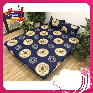 Free ship 99k Bộ drap ga gối poly giường 1m5 mẫu thổ cẩm