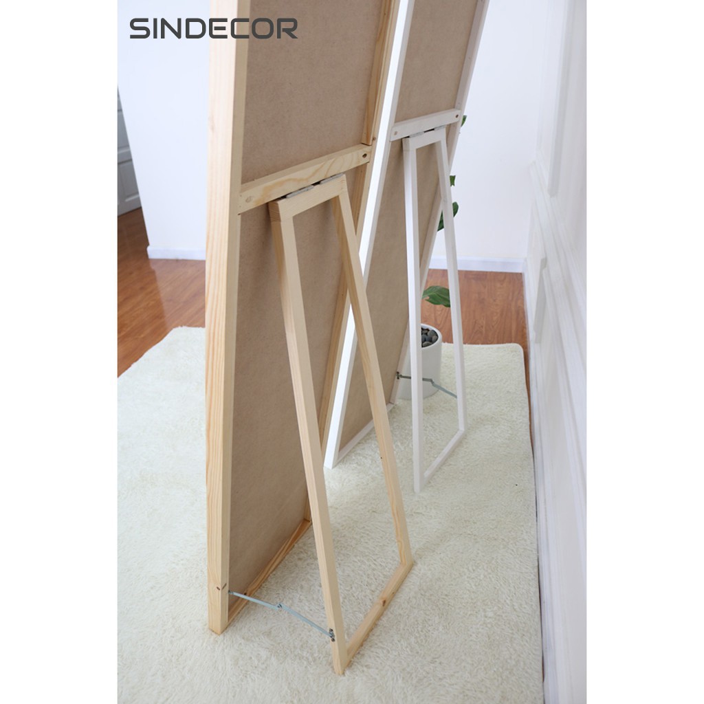 Gương Soi Toàn Thân Viền Gỗ - Sindecor - Gương đứng Chữ A 170*50 cm - Nội Thất Kiểu Hàn Lắp Ráp