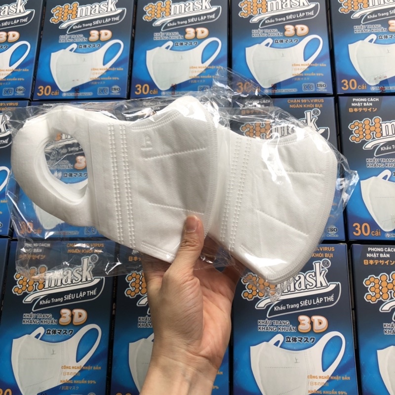 [THÙNG - GIÁ SỈ] 30 hộp 900 cái Khẩu Trang 3D Siêu Lập Thể 3Hmask