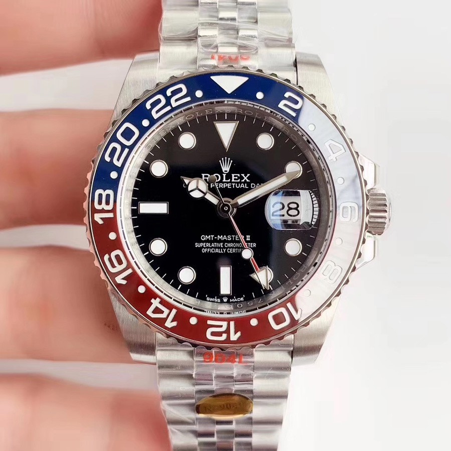 Đồng hồ Rolex_gmt-master II Pepsi 126710Blro SS 904L 3285 8br6 vòng quay đen Thụy Sĩ mới