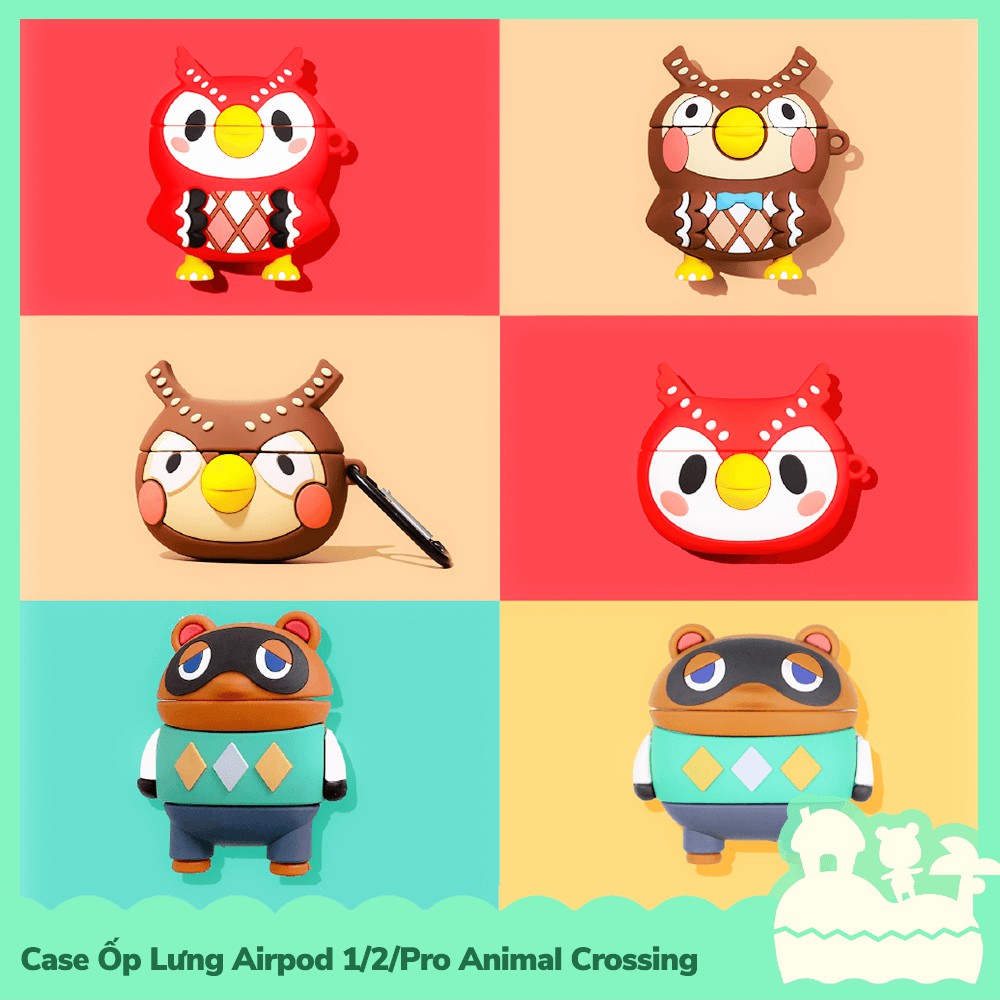 [Sẵn VN - NowShip] Case Ốp Lưng Air_Pod 1 / 2 / Pro Gel Silica Kiểu Dáng Village Game Animal Crossing Horizons
