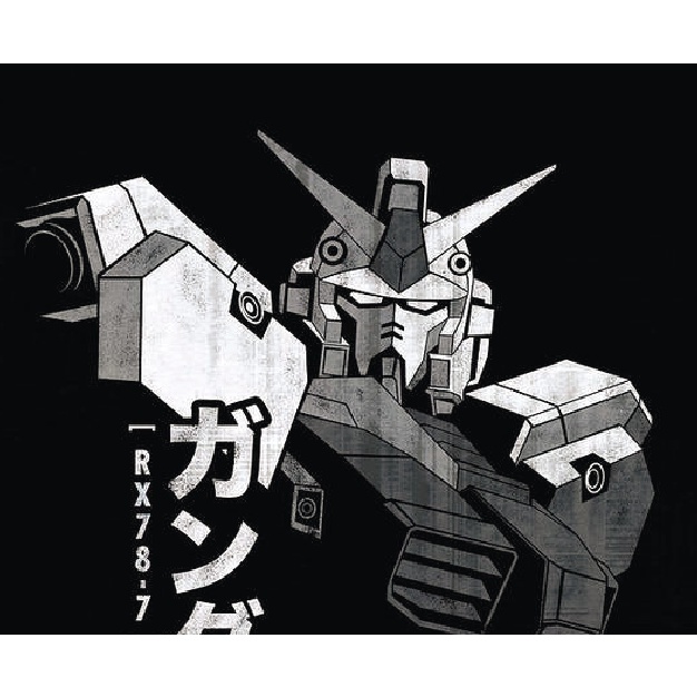 Poster nhựa siêu lớn|Poster Gundam trắng đen|Poster dán tường