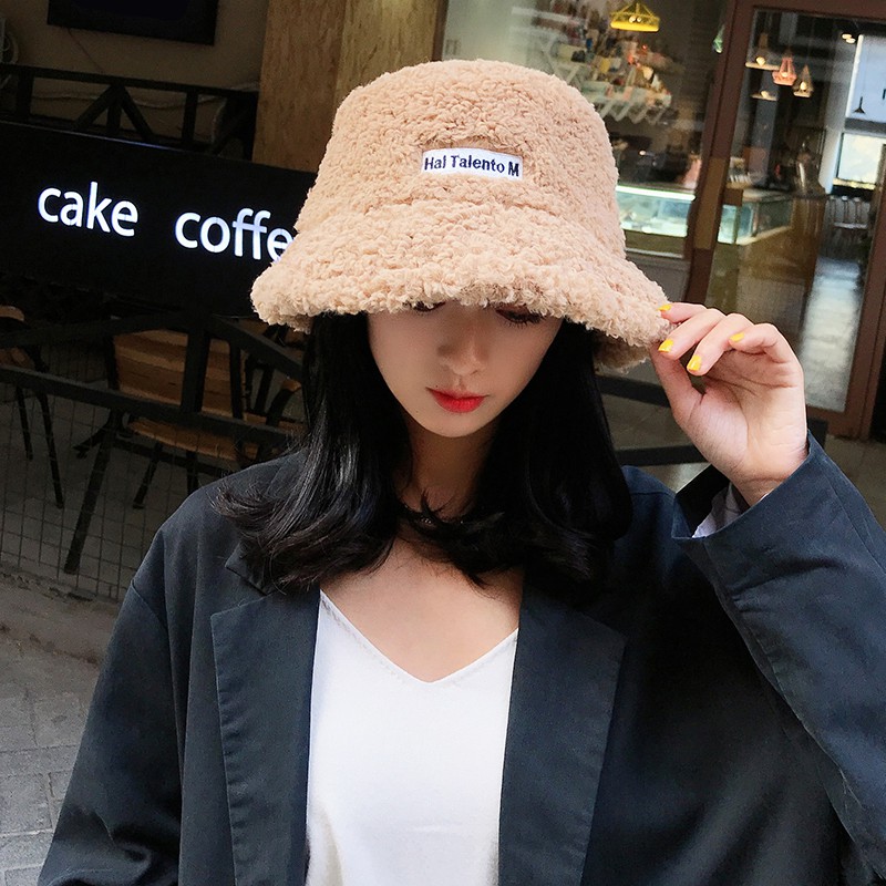 Mũ bucket ulzzang lông cừu mỏng nhẹ