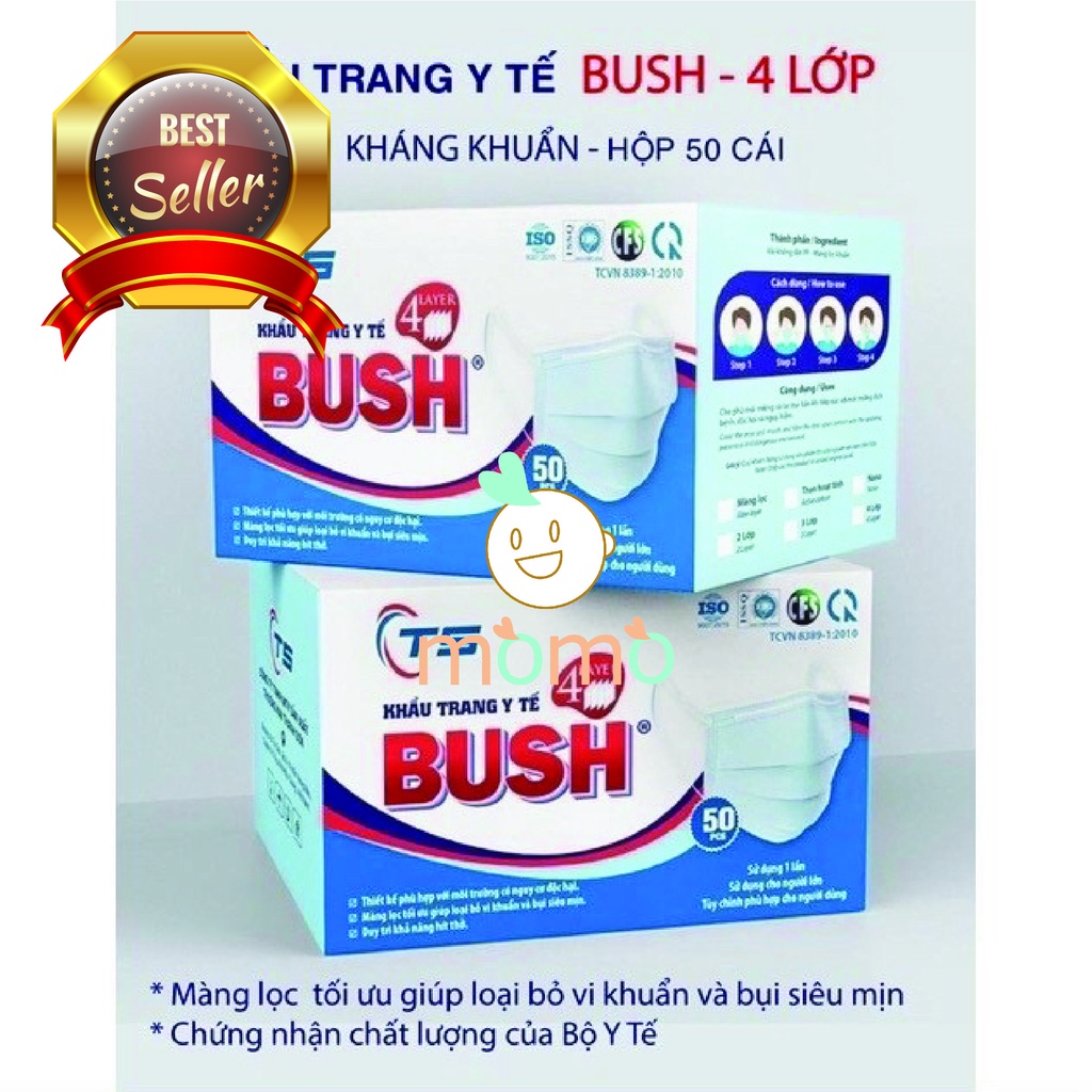 [Chính Hãng] Khẩu Trang Y Tế BUSH Hàng Công Ty (50PSC/1Hộp)