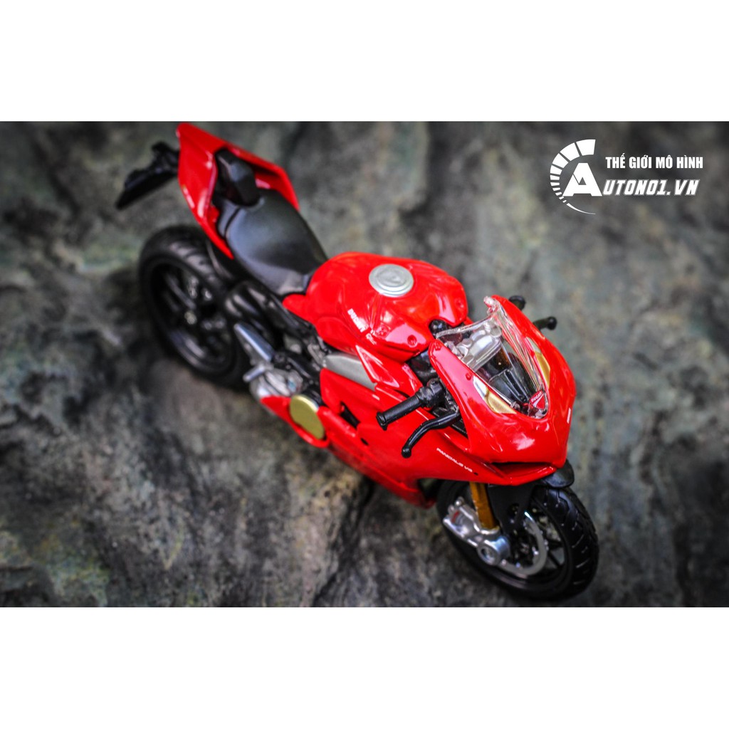 MÔ HÌNH XE DUCATI PANIGALE V4 RED 1:18 BBURAGO 6889