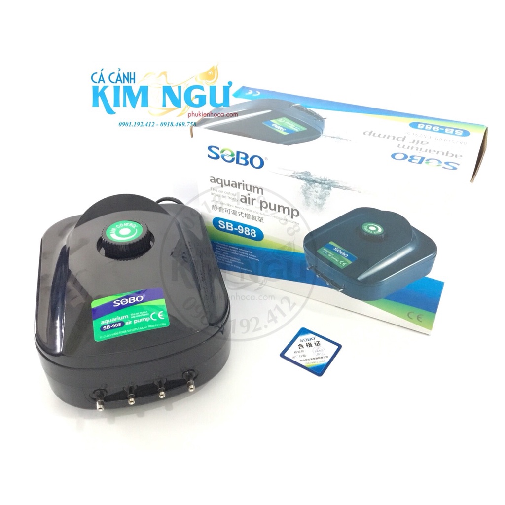 SOBO SB 988  Máy Sủi Oxy Cho Hồ Cá 4 Đầu Ra