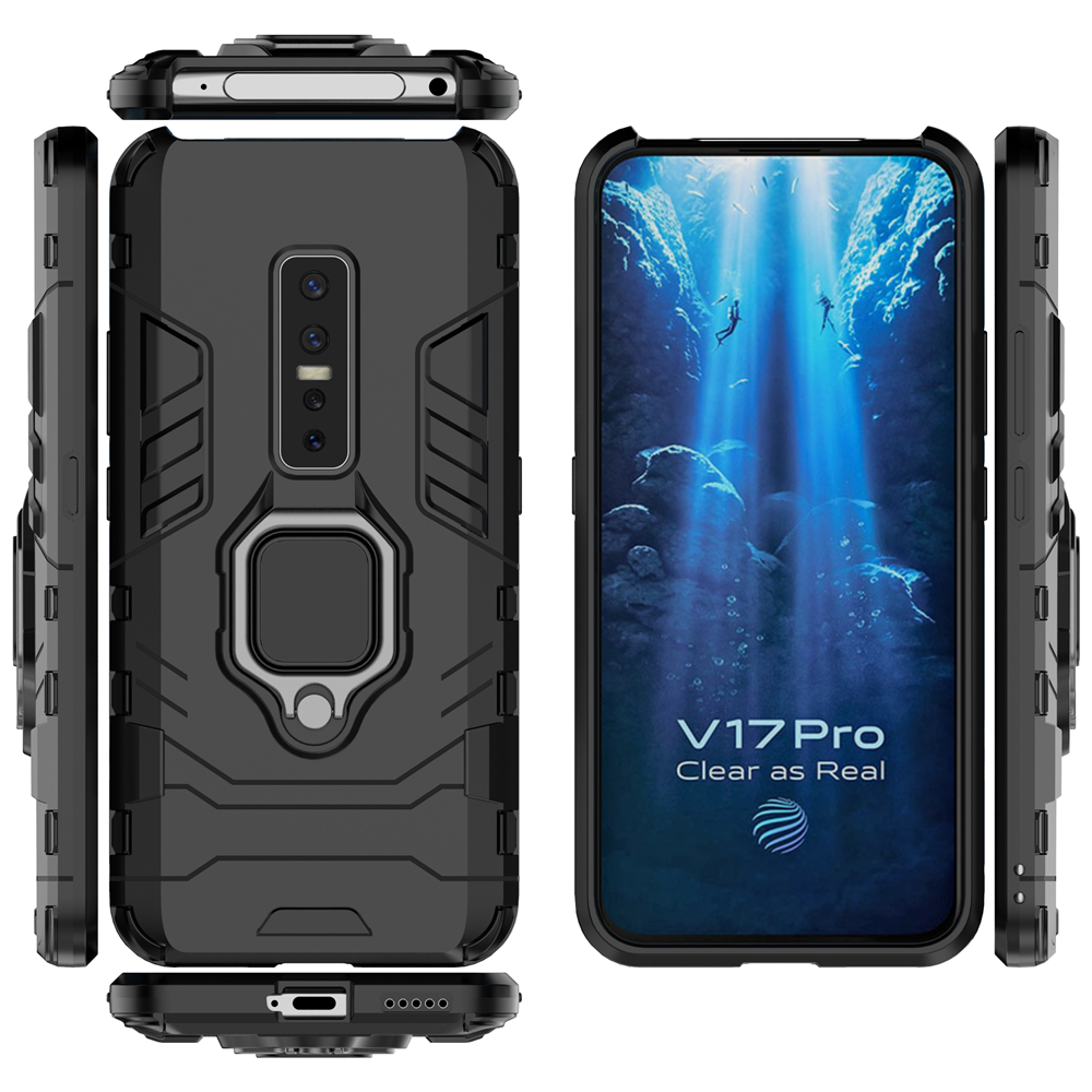 NECCXT Ốp lưng điện thoại cứng Vivo V11 V15 Pro V11i V9 Youth Vivo V5S V5 Plus ốp áo giáp chống sốc có nhẫn đứng 03ZG