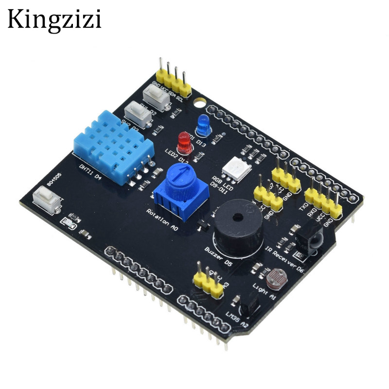 Bảng Mạch Cảm Biến Nhiệt Độ Độ Ẩm Dht11 Lm35 Cho Arduino Uno R3 Rgb Led IR Receiver Buzzer I2C