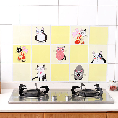 Self-adhesive anti-oil stickers / kitchen high-temperature aluminum foil tiles wallpaper / stove waterproof lampblack Wall Sticker