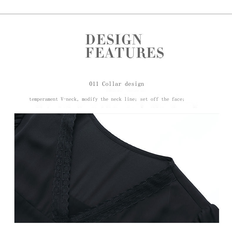 Đầm Chiffon Tay Dài Màu Đen Thời Trang Xuân Thu 200 Jin Fat Mm