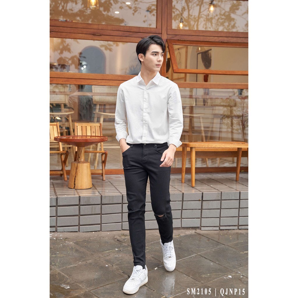 Áo sơ mi trắng nam Hàn Quốc vải Chun Tre xuất hàn siêu đẹp không nhăn, chuẩn form - D. Faber | BigBuy360 - bigbuy360.vn