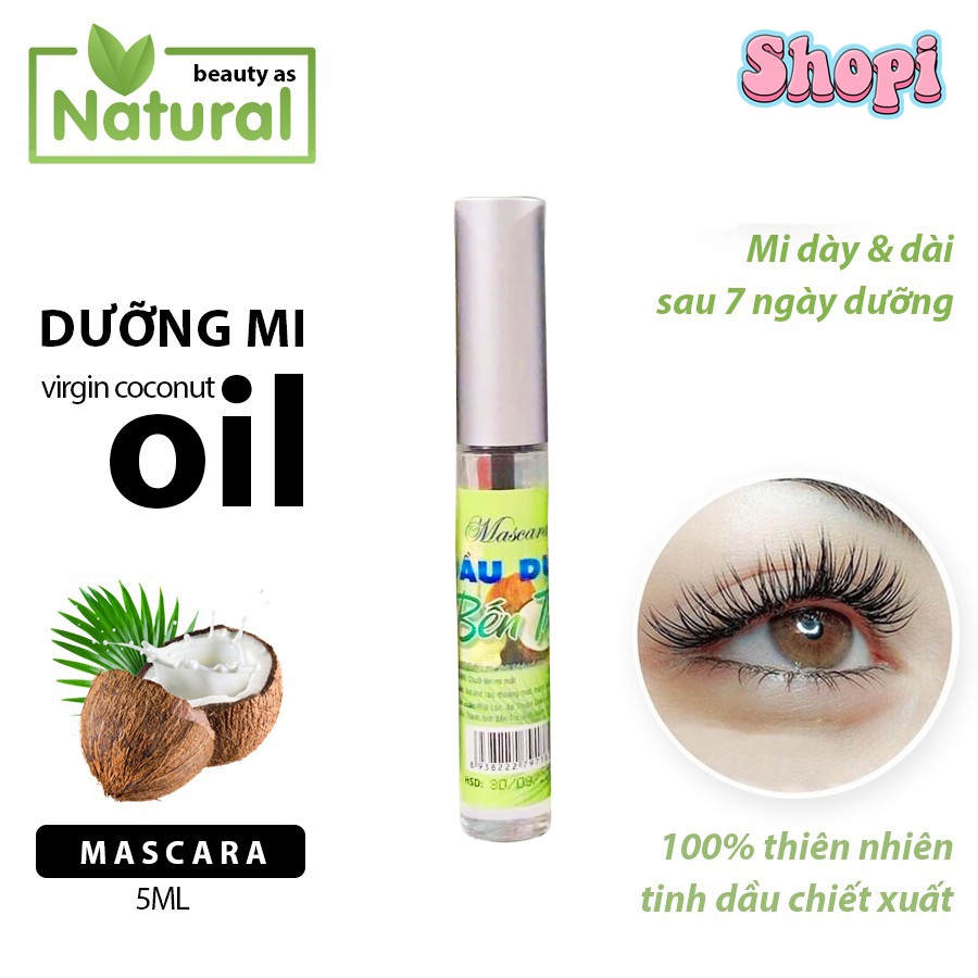 Mascara Dưỡng Mi Dầu Dừa Nguyên Chất Kích Thích Mi Mọc Dày &amp; Dài Hơn 5ml