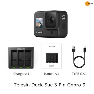 Telesin Dock sạc pin cổngType C cho Gopro 9/10