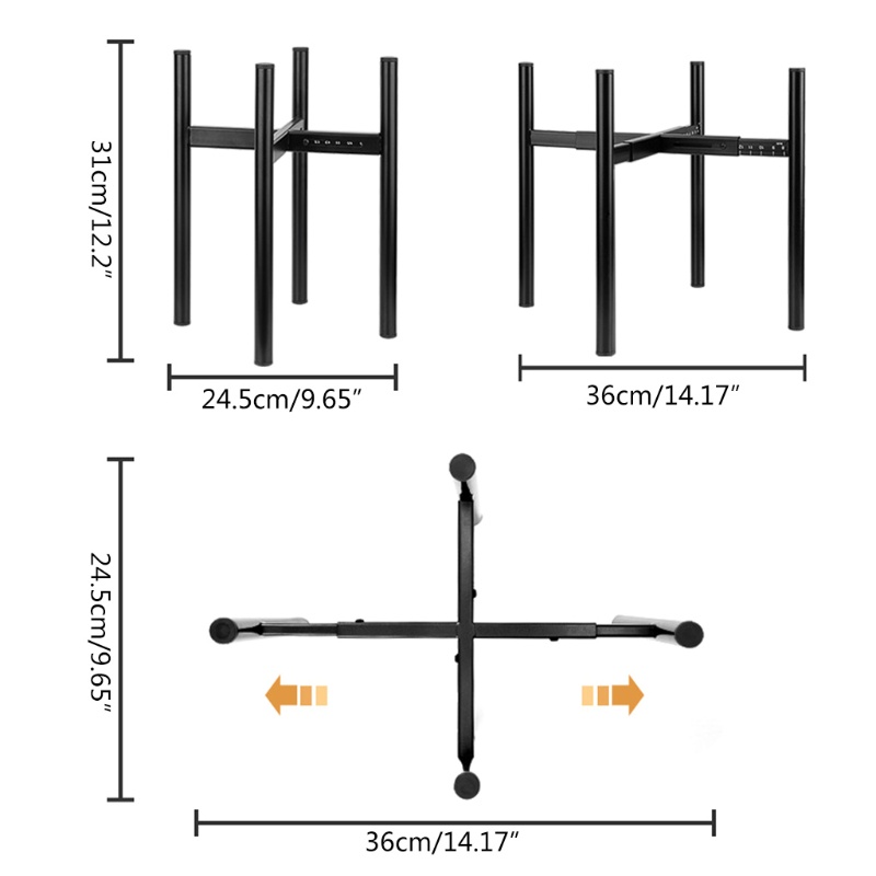 Giá Đỡ Chậu Cây Bằng Kim Loại Chiều Rộng 8-12 Inch Có Thể Điều Chỉnh Dùng Trang Trí Trong Nhà / Ngoài Trời