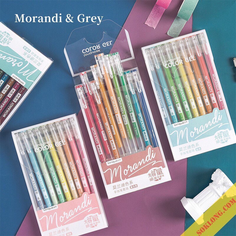 Set bút Morandi 9 màu siêu xinh trang trí sổ, viết bài...(ngòi 0.5)