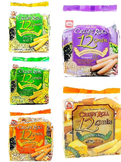 COMBO 2 BỊCH Bánh Crispi Roll 12 loại ngũ cốc 180g - ĐỦ 5 VỊ (18 gói)