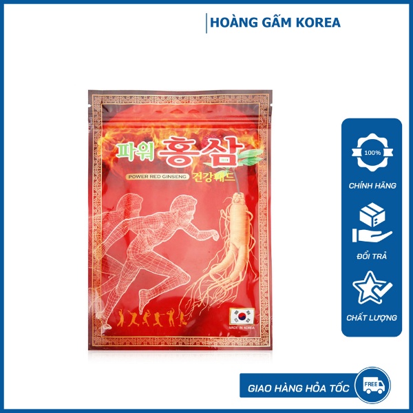 Cao dán Hồng Sâm Power đỏ Hàn Quốc túi 20 miếng cho người vận động mạnh