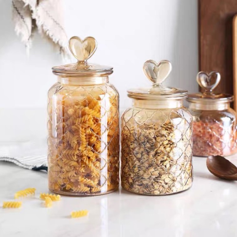 Bình thuỷ tinh đựng đồ khô nắp kín