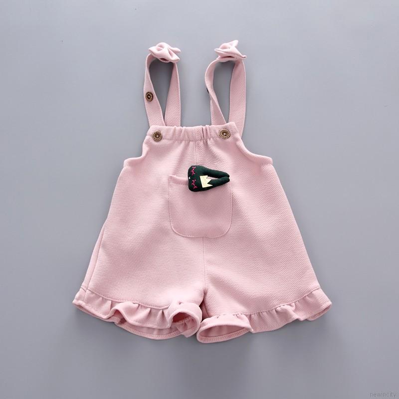 Set áo thun kẻ sọc + quần yếm dễ thương cho bé gái