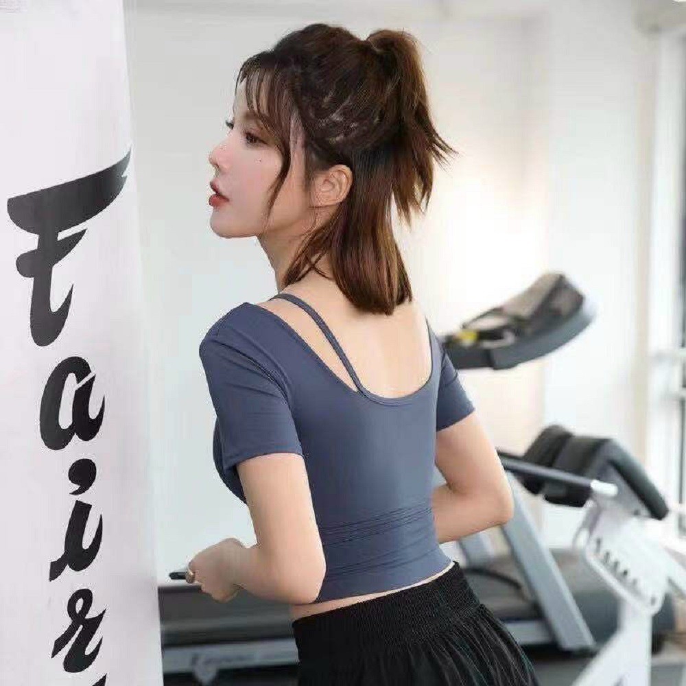 Áo Croptop Vans cao cấp sẵn đệm ngực xịn (đồ tập gym-yoga nữ)