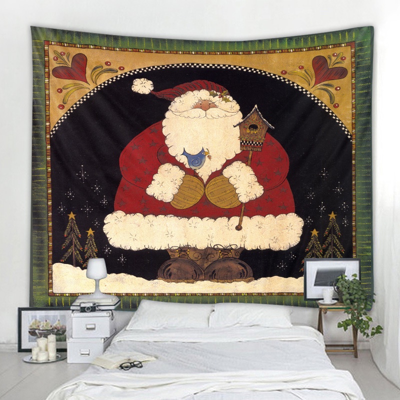 Tranh Vải Treo Tường Trang Trí Phòng Khách / Ngủ Hình Ông Già Noel Phong Cách Bắc Âu