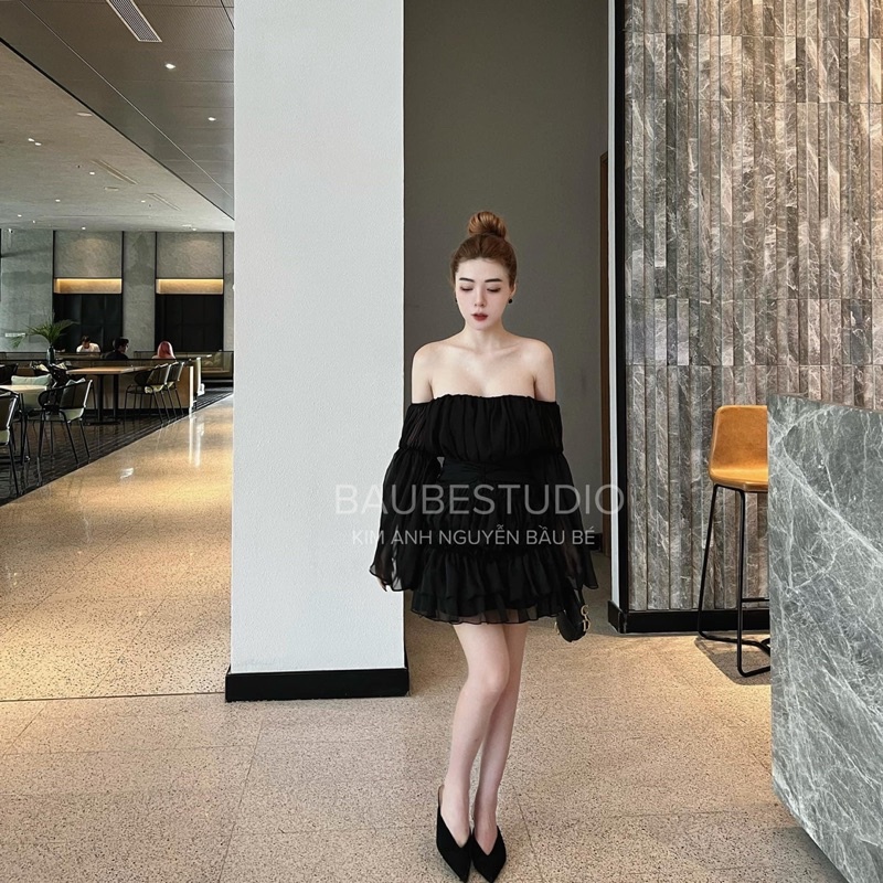 Váy Trễ Vai Đen Siêu Hot KAN