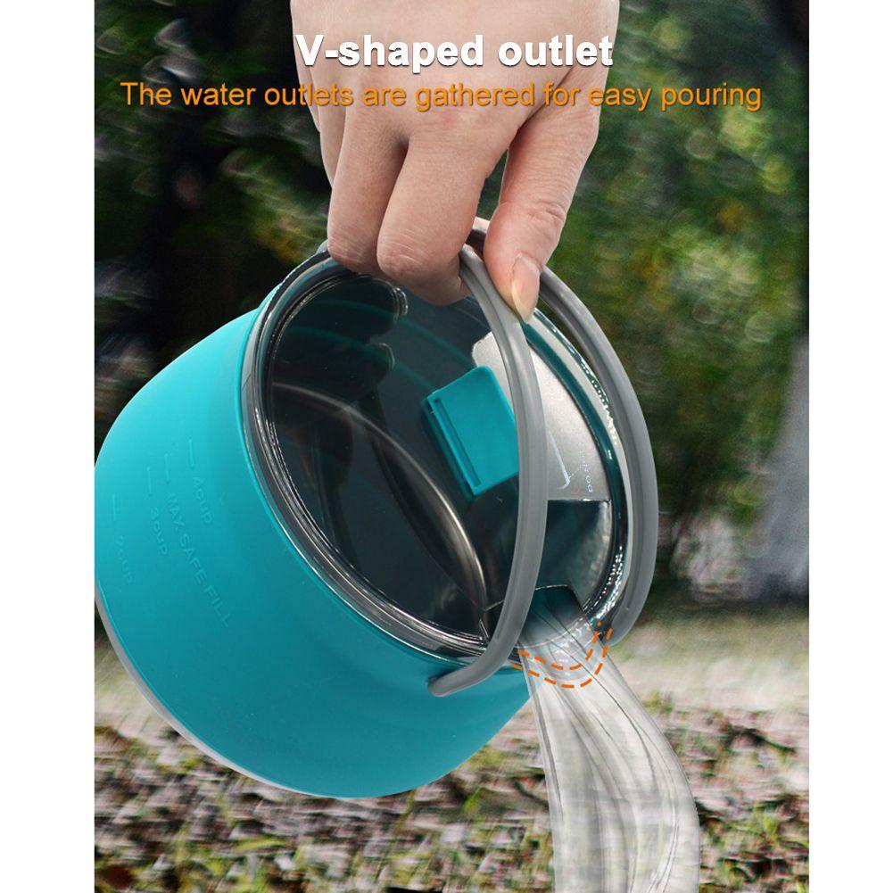 Ấm Trà / Cà Phê Bằng Silicone Thiết Kế Gấp Gọn Có Tay Cầm Tiện Lợi