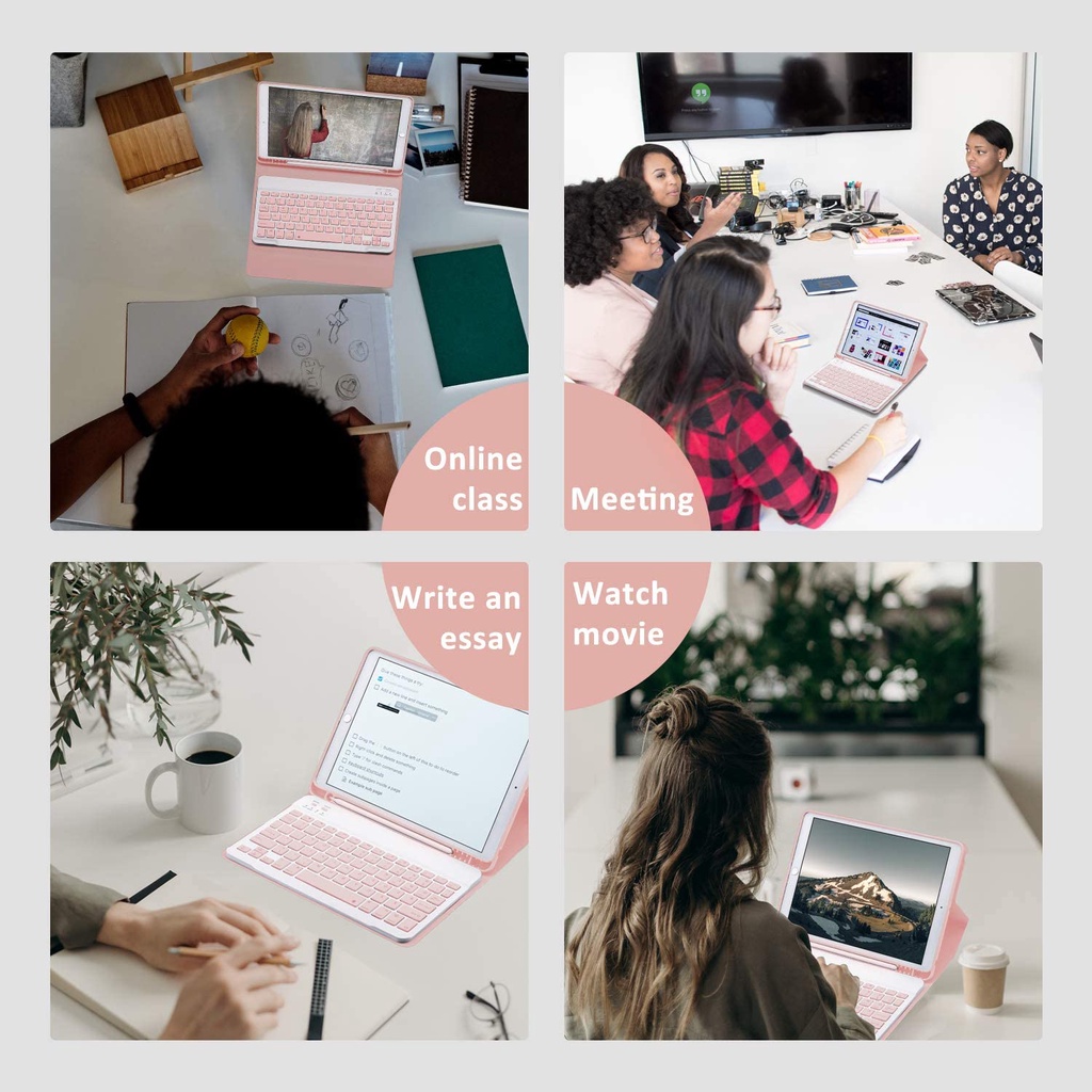 Bao Da Máy Tính Bảng Kèm Bàn Phím bluetooth Cho iPad 56789 10.2 / Air5-4 10.9 / air1air2-9.7-pro11 / 12.9 2022 mini5 / 4 Ốp