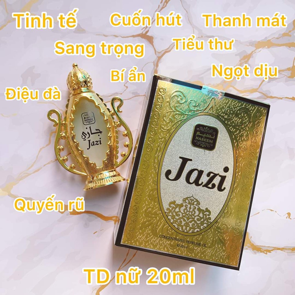 Tinh Dầu Nước Hoa Dubai Jazi 20ml [ 𝐆𝐈́𝐀 𝐒𝐈̉ ] nước hoa JAZI với mùi hương quyến rũ, cuốn hút và đầy bí ẩn