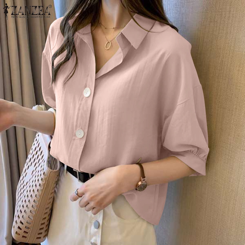 Áo sơ mi Zanzea tay lửng thời trang cho nữ