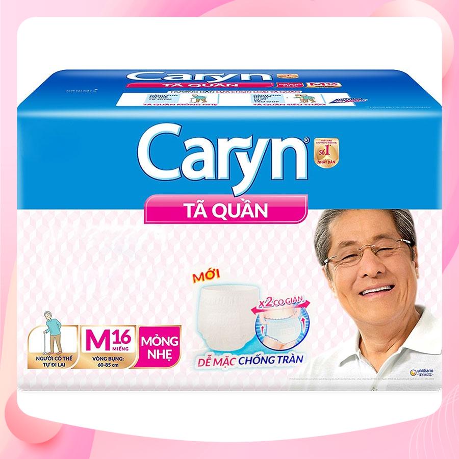 [TẶNG 4 MIẾNG]Tã quần người lớn caryn mỏng nhẹ size M16,caryn L14,XL12 chống tràn,bĩm quần caryn dành cho người già