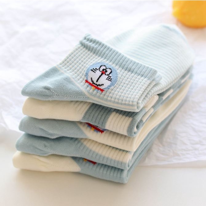 Set 10 Đôi Tất Vớ Nữ Ngắn Cổ Mix Doremoon Siêu HOT