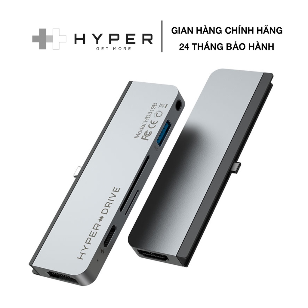 CỔNG CHUYỂN CHUYÊN DỤNG HYPERDRIVE 6 IN 1 HDMI 4K/60HZ USB-C HUB FOR IPAD PRO 2018/2020 &amp; MACBOOK/LAPTOP/SMARTPHONE