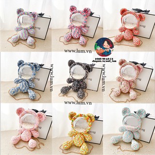 [CÓ SẴN HÀNG] Balo Túi Gấu Trong Suốt Tự Đan Len Tiktok - Mẫu Phối Màu