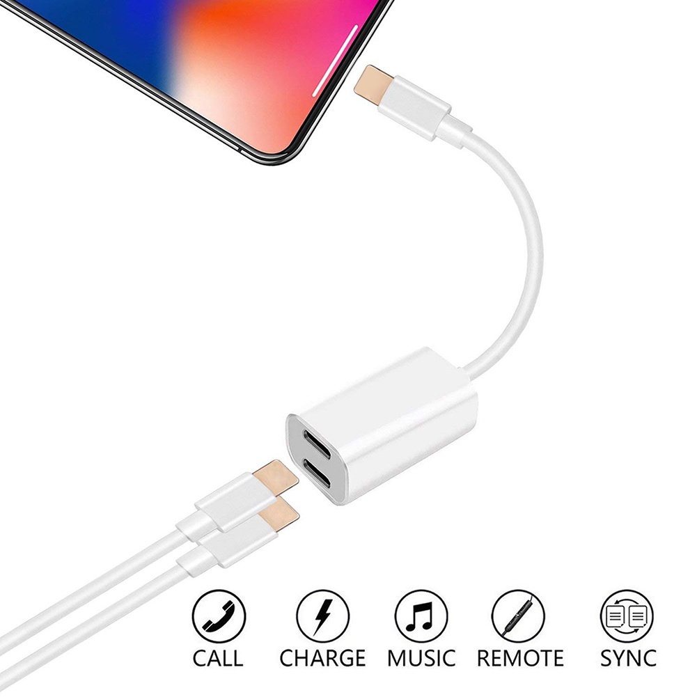 Đầu Chia Cổng Sạc Và Tai Nghe 2 Trong 1 Tiện Dụng Cho ip