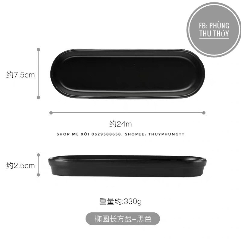 Đĩa sứ dài hình bầu dục